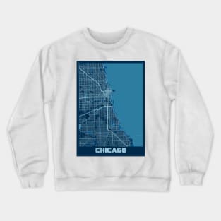 Chicago - Illinois Peace City Map Crewneck Sweatshirt